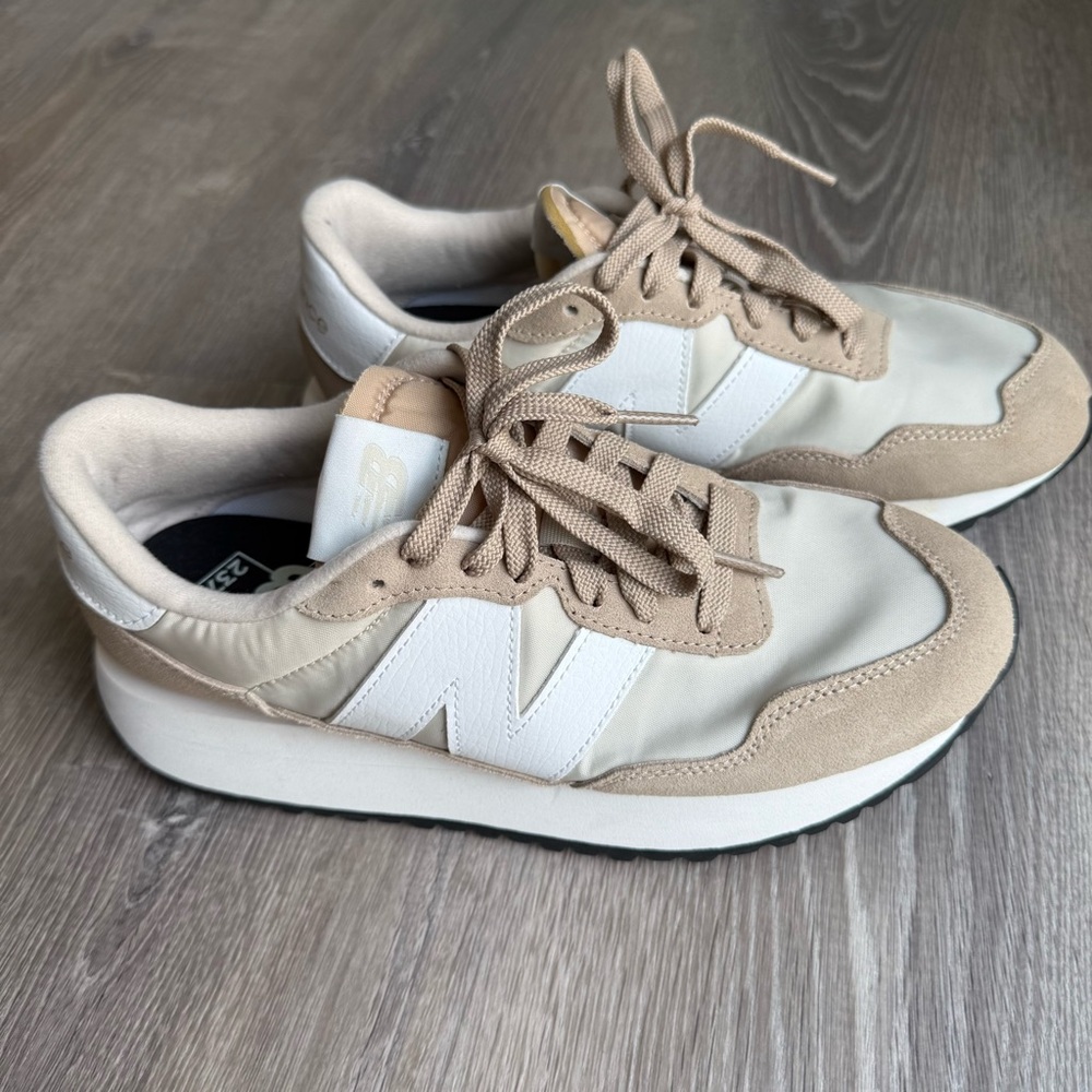 New Balance 237 Cream and White Sneakers